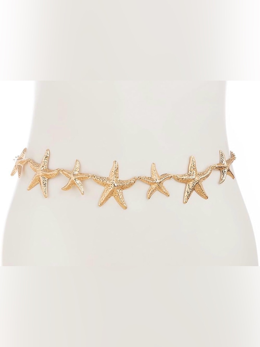 ILLUMA Starfish gold tone metal chain belt, nautical,summer,dressy,casual,trendy